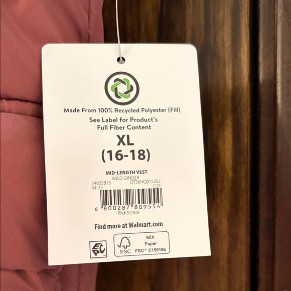 Ozark Trail Rose Pink Quilted Puffer Vest - Picture 3 of 3